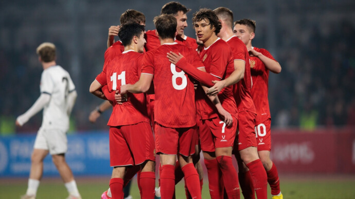 Молодежная сборная России забила 8 мячей в ворота команды Киргизии и стала победителем международного турнира