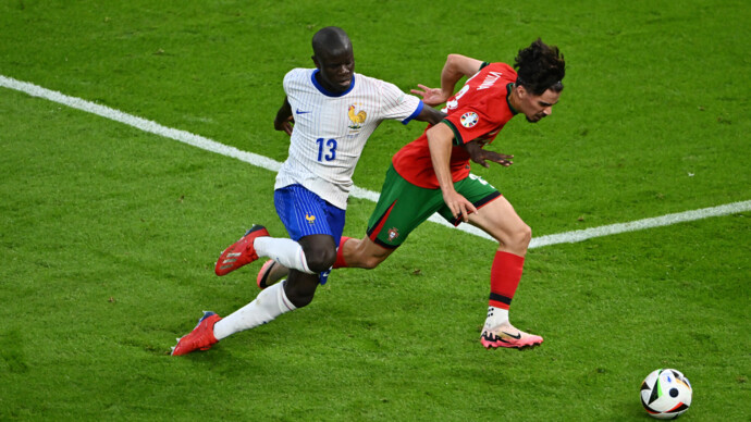 Сборные Португалии и Франции не открыли счет в первом тайме матча ¼ финала ЕВРО‑2024