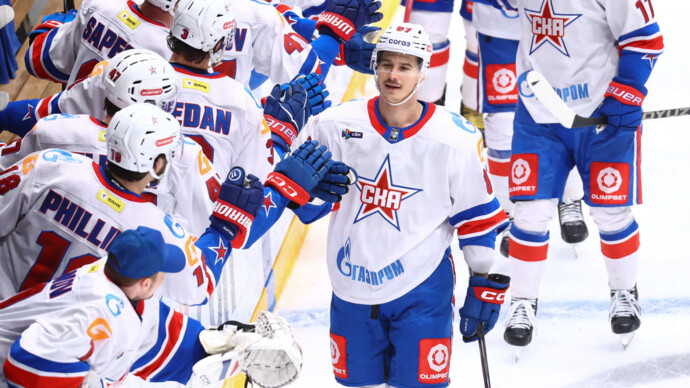 Шайба Голдобина принесла СКА победу над Адмиралом в матче КХЛ