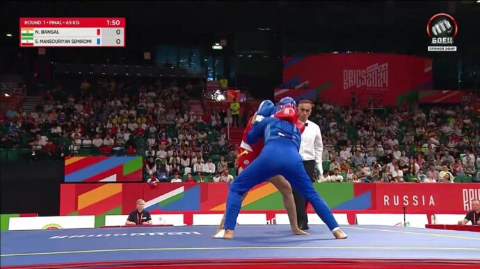 Сахила Мансурян завоевала золото в категории до 65 кг (видео). Ушу. Игры БРИКС (видео)
