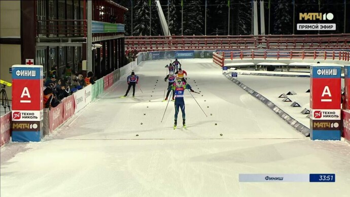 Финиш гонки (видео). Альфа-Банк Кубок Содружества. Масс-старт. Мужчины (видео)