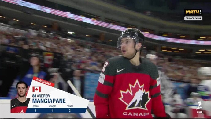 Канада - Норвегия. 2:0. Гол Эндрю Манджипане (видео). Чемпионат мира. Хоккей (видео)
