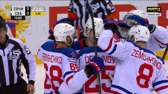 Сочи - СКА. 0:1. Гол Павла Дедунова (видео). Лига Ставок Sochi Hockey Open. Хоккей (видео)