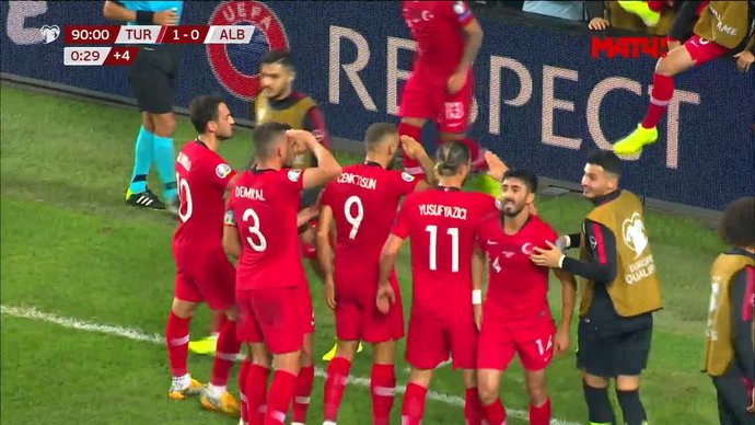 Турция - Албания. 1:0. Дженк Тосун (видео)