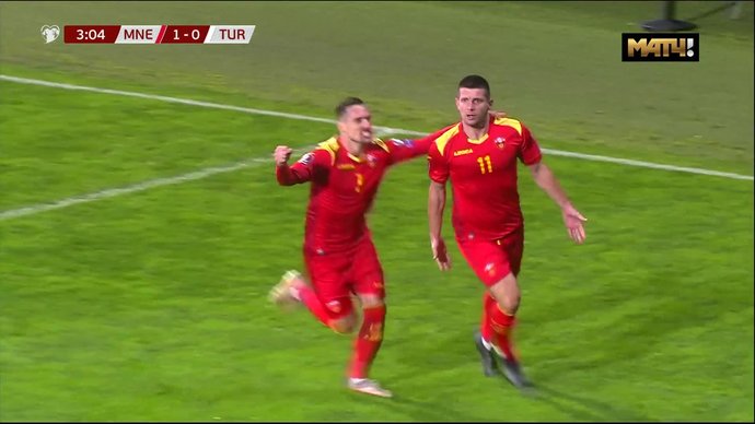 Черногория - Турция. 1:0. Фатос Бечирай (видео)