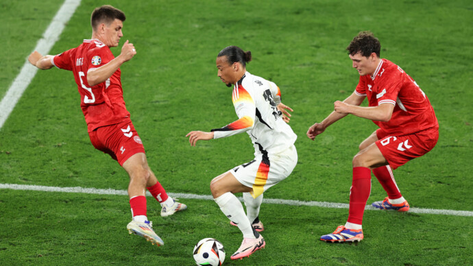 Сборные Германии и Дании играют вничью после первого тайма матча 1/8 финала ЕВРО‑2024