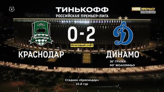Краснодар - Динамо Москва - 0:2. Голы и лучшие моменты (видео)