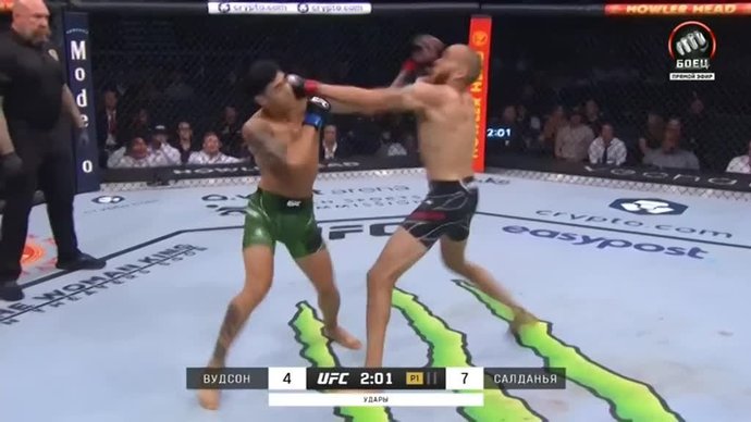 Самые яркие удары UFC 278 (видео) (видео)