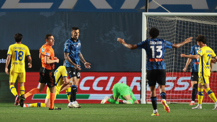 «Аталанта» сыграла вничью с «Вероной», ведя 2:0 по ходу матча чемпионата Италии