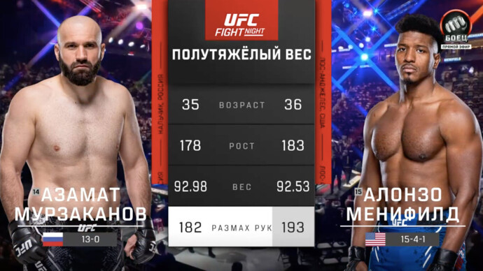 Азамат Мурзаканов отправил в нокаут Алонсо Менфилда (видео). UFC Fight Night. MMA/Единоборства (видео)