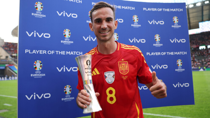 Испанец Фабиан Руис признан лучшим игроком матча ЕВРО‑2024 с командой Хорватии