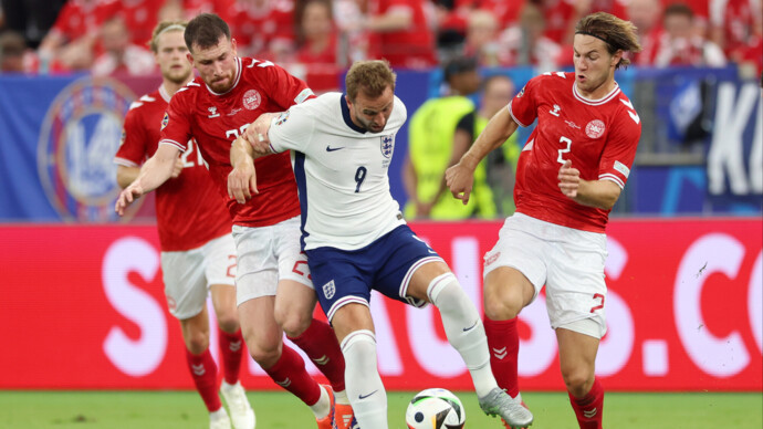 Сборная Англии сыграла вничью с командой Дании в матче ЕВРО‑2024
