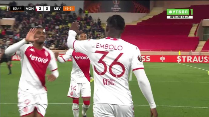 Монако - Байер. 2:3. Гол Бреля Эмболо (видео). Лига Европы. Футбол (видео)