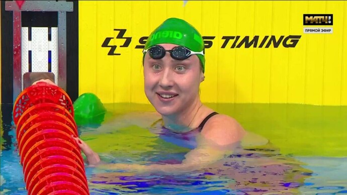 Дарья Устинова одержала победу на дистанции 200 метров на спине (видео). Кубок России. Плавание (видео)