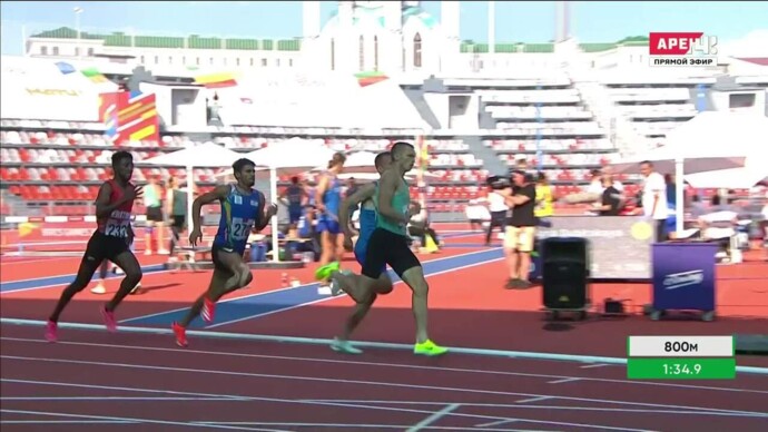 Финиш в первом финальном забеге на 800 м у мужчин (видео). Легкая атлетика. Игры БРИКС (видео)
