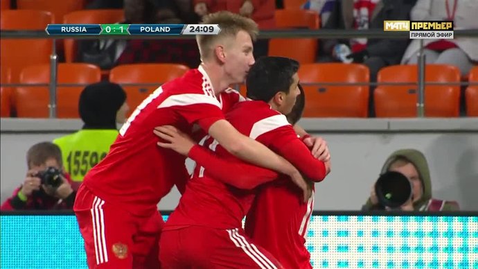 Россия (U-21) – Польша (U-21).  1:1. Даниил Уткин (видео)