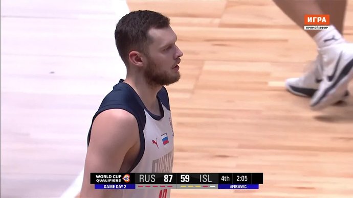 Сборная России одержала победу над командой Исландии в матче отборочного турнира чемпионата мира по баскетболу 2023 года (видео)