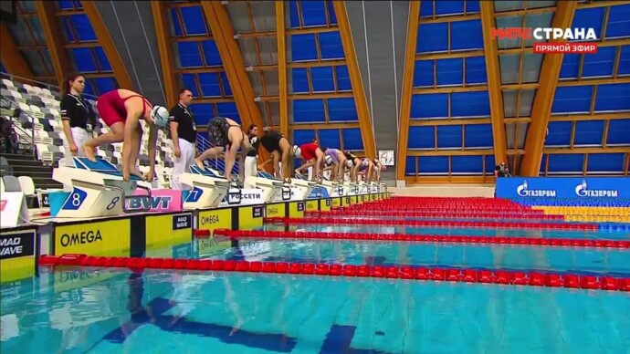 Финальный заплыв на 50 м баттерфляй у женщин (видео). Чемпионат России. Плавание (видео)