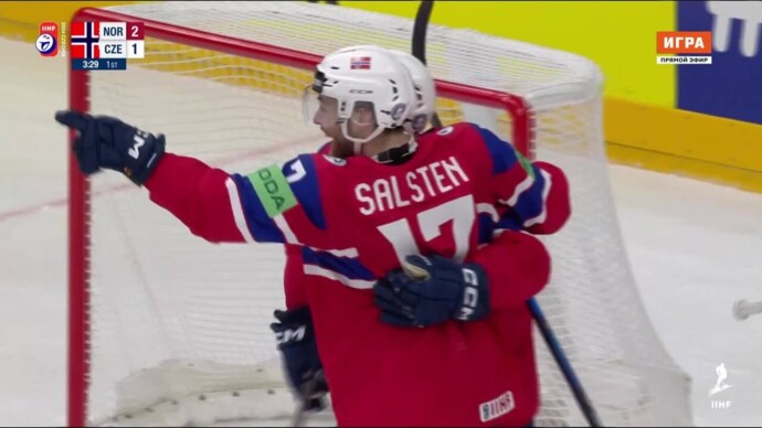 Норвегия - Чехия. 3:1. Гол Эрика Сальстена (видео). Чемпионат мира. Хоккей (видео)