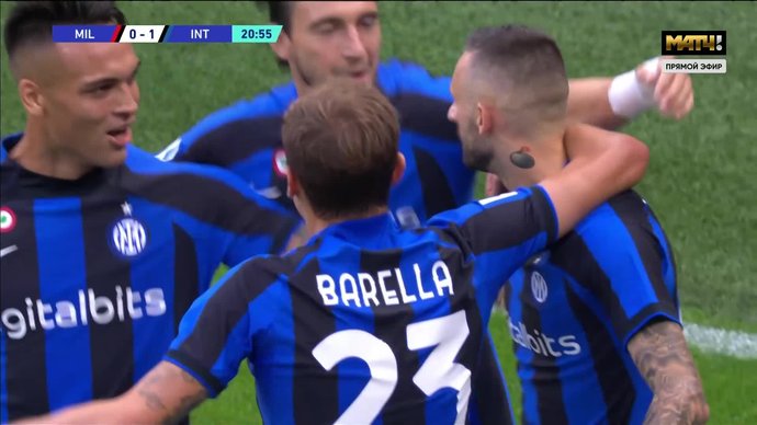 Милан - Интер. 0:1. Гол Марцело Брозовича (видео). Чемпионат Италии. Футбол (видео)