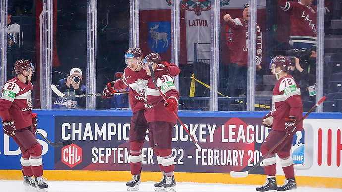Сборная Латвии одержала первую победу на чемпионате мира по хоккею