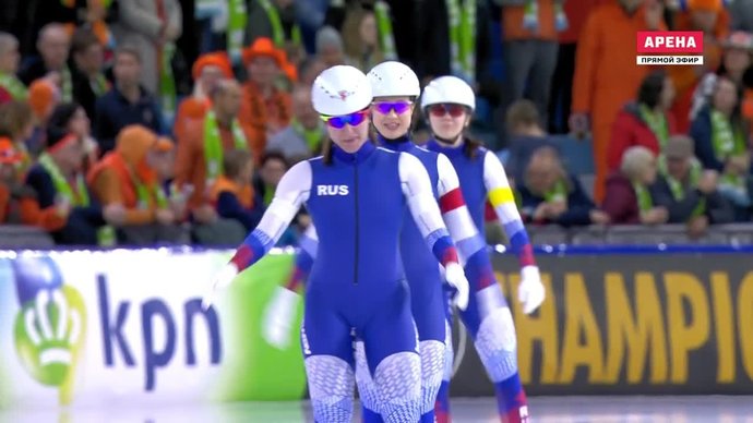 Чемпионат Европы. Женская сборная России взяла золото в командном спринте (видео)