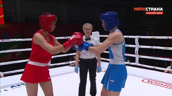 Азалия Аминева выиграла золото в весе до 66 кг (видео). Бокс. Игры БРИКС (видео)