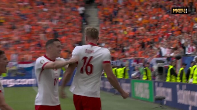 Польша - Нидерланды. 1:0. Гол Адама Буксы (видео). Чемпионат Европы-2024. Футбол (видео)