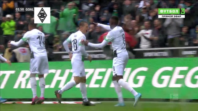 Боруссия Менхенгладбах - Аугсбург. 1:0. Денис Закария (видео)