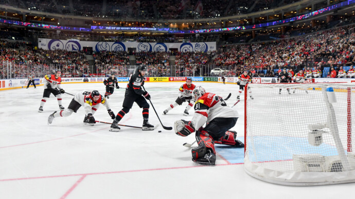 Сборная Канады в овертайме победила команду Австрии на ЧМ по хоккею, упустив по ходу 3‑го периода преимущество в пять шайб