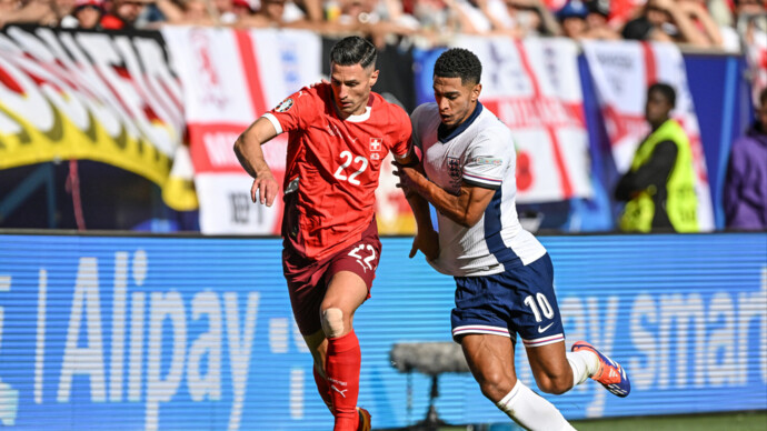 Сборные Англии и Швейцарии не открыли счет в первом тайме матча ¼ финала ЕВРО‑2024