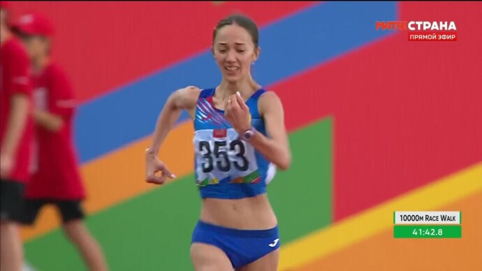Рейхан Каграманова победила в ходьбе на 10 км (видео). Игры БРИКС. Легкая атлетика (видео)