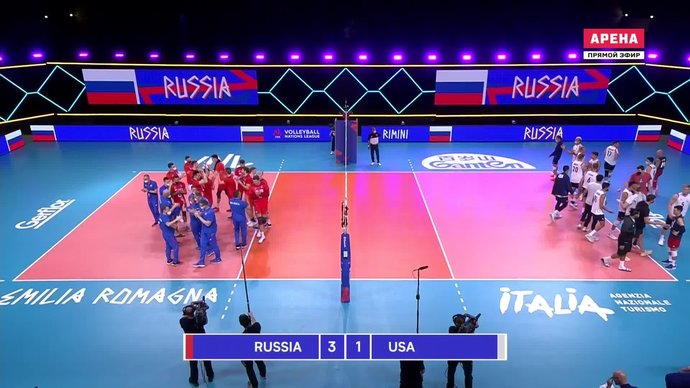 Сборная России по волейболу обыграла американцев в матче Лиги наций со счетом 3:1 (видео)