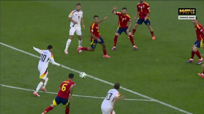 Испания - Германия. У Кукурельи подозрение на игру рукой (видео). Чемпионат Европы-2024. Футбол (видео)