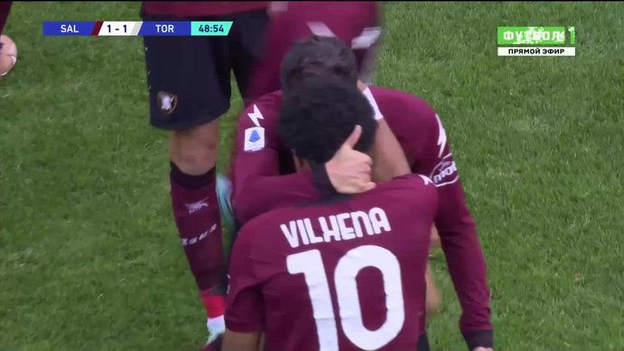 Салернитана - Торино. 1:1. Гол Тонни Вильены (видео). Чемпионат Италии. Футбол (видео)