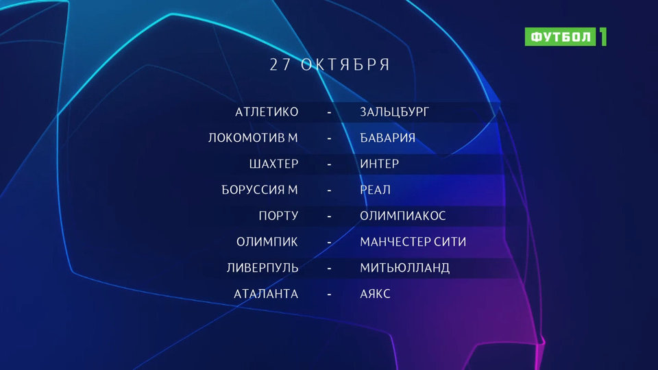 Лига чемпионов. Обзор матчей 27.10.2020