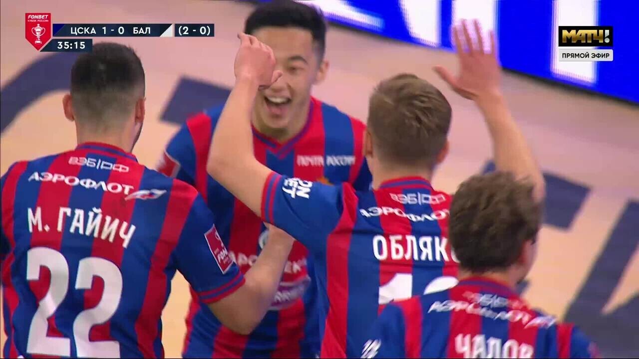 ЦСКА - Балтика. 2:0. Гол Аббосбека Файзуллаева (видео). FONBET Кубок России  по футболу сезона 2023 - 2024 гг. Футбол