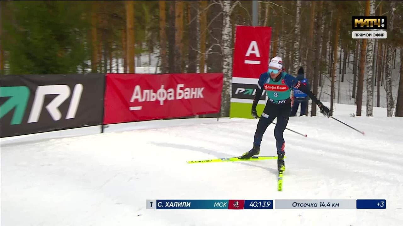 Финиш гонки (видео). Альфа-Банк Чемпионат России. Масс-старт. Мужчины