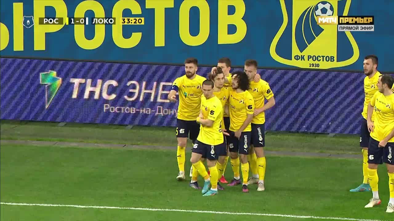 Ростов - Локомотив. 1:0. Гол Кирилла Щетинина (видео). Тинькофф Российская  Премьер-Лига. Футбол