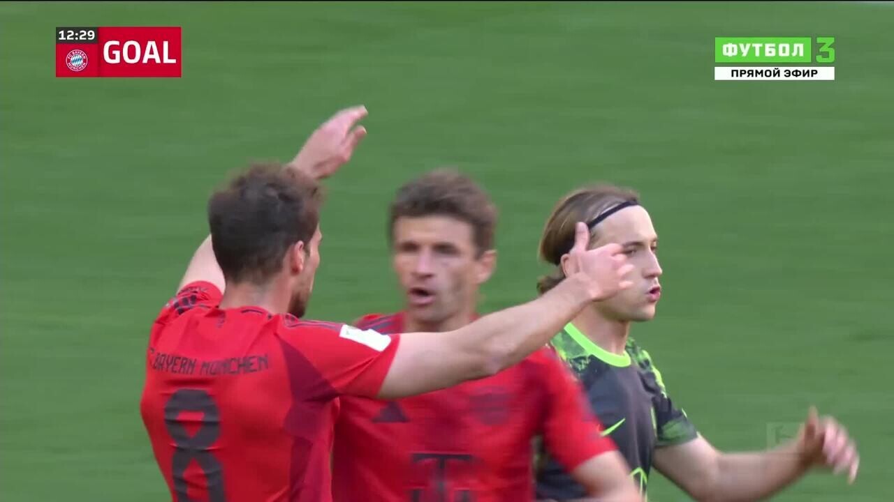 Бавария - Вольфсбург. 2:0. Гол Леона Горецки (видео). Чемпионат Германии.  Футбол