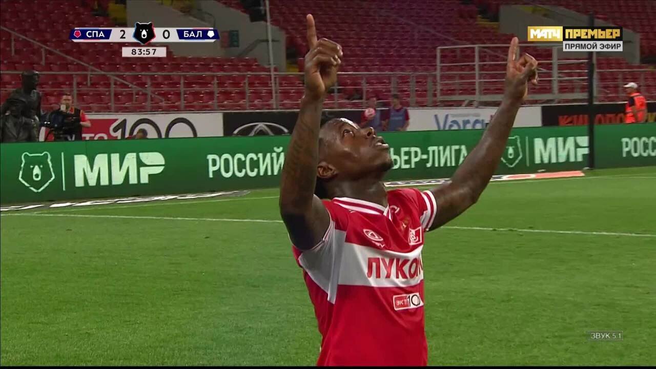 Спартак - Балтика. 2:0. Гол Квинси Промеса (видео). МИР Российская  Премьер-Лига. Футбол