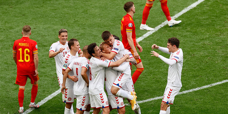 Дания разгромила Уэльс и стала первым участником четвертьфинала Евро