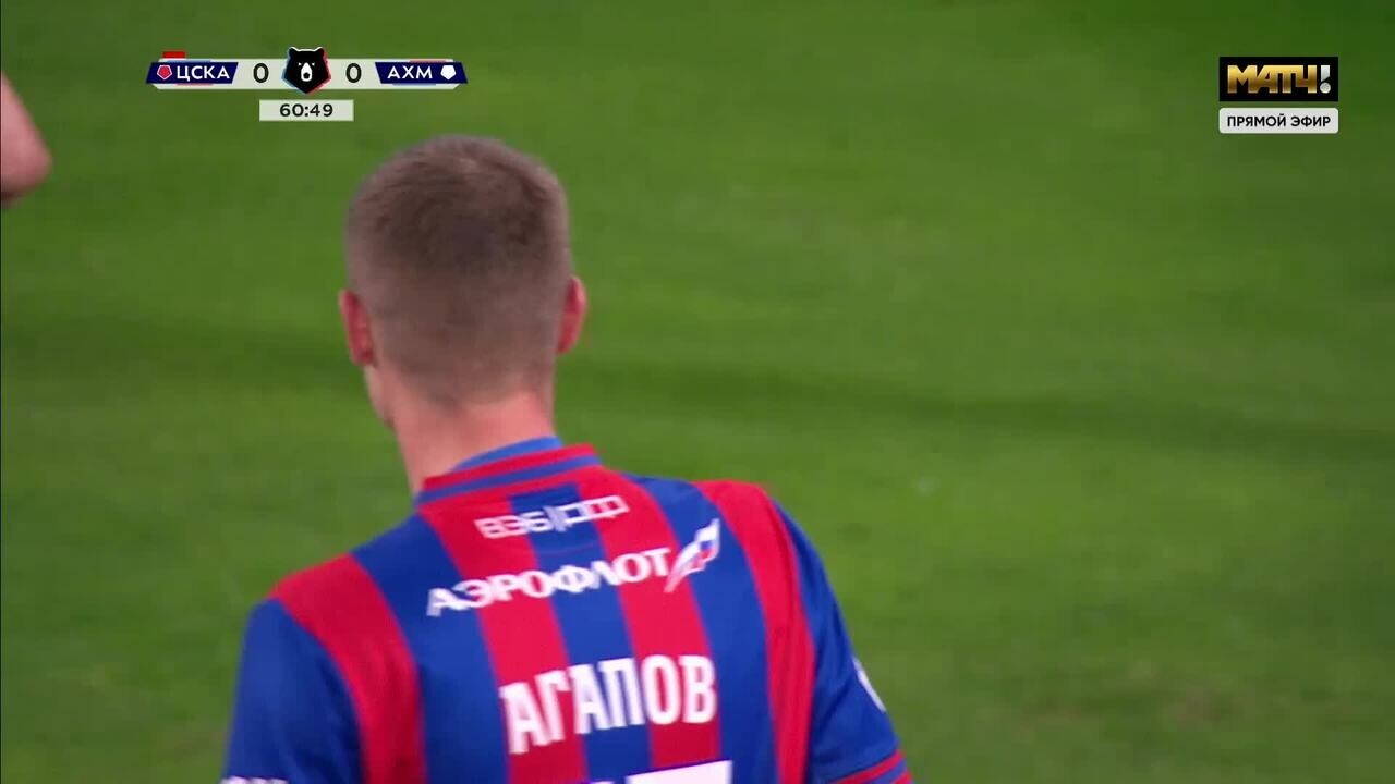 ЦСКА - Ахмат. 1:0. Гол Федора Чалова с пенальти (видео). МИР Российская  Премьер-Лига. Футбол