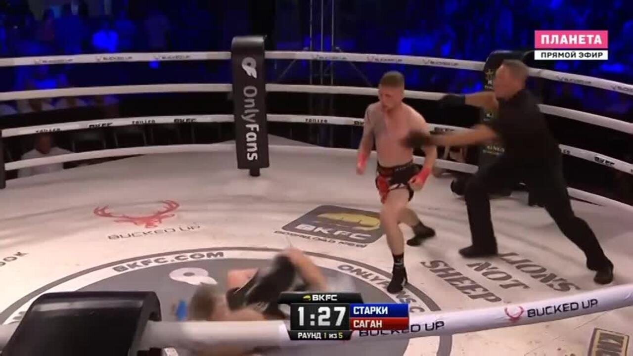 Саган нокаутирует Старки (видео). Bare Knuckle FC. Бокс