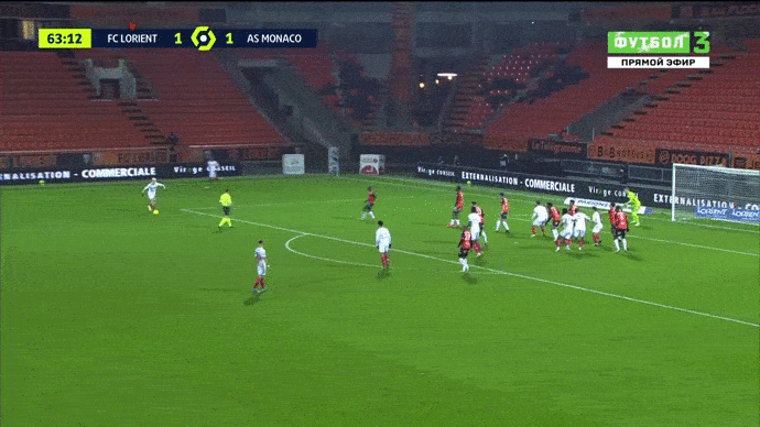 Головин помог «Монако» обыграть «Лорьян», забив через 10 секунд после выхода на поле