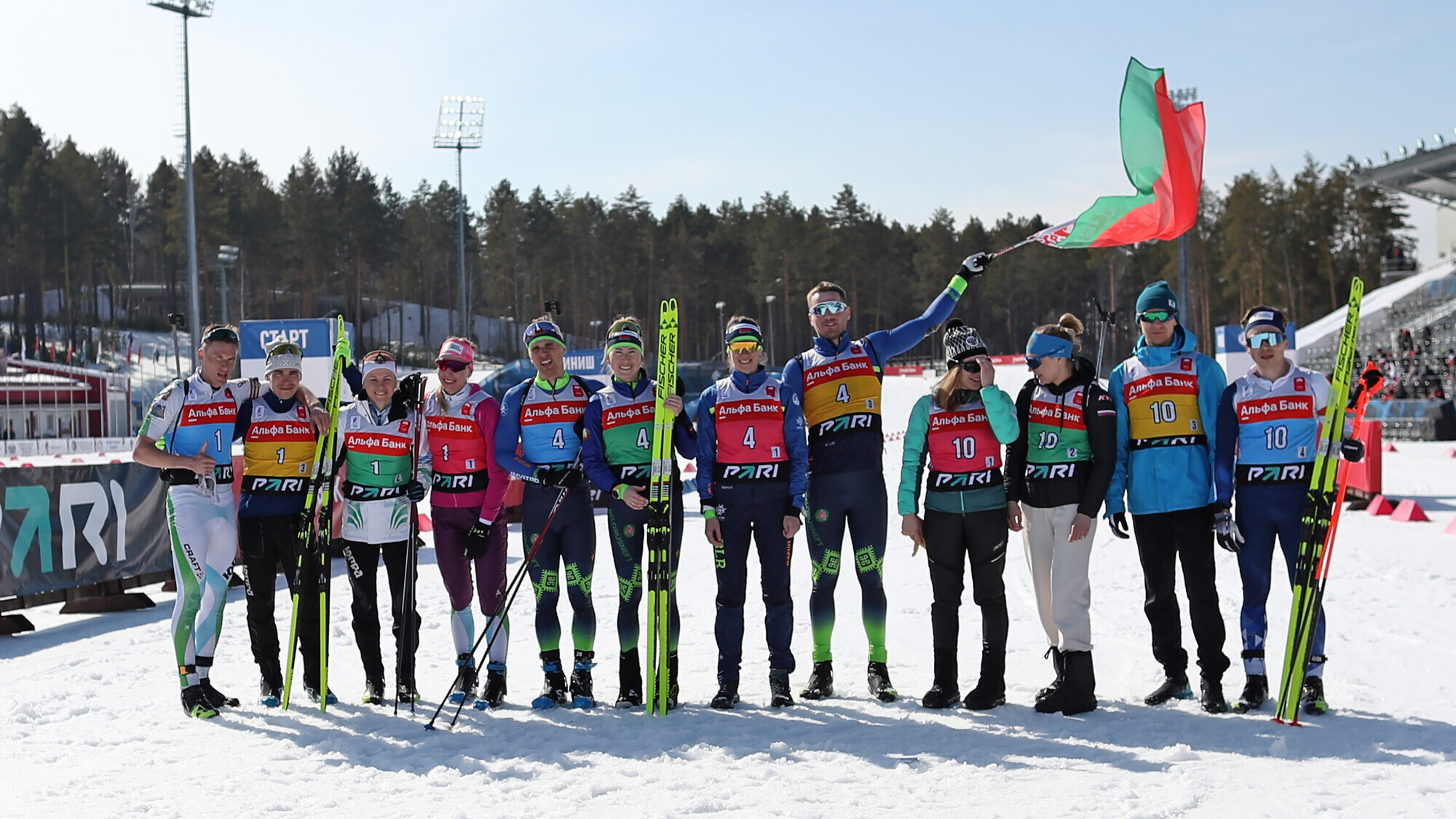 Сборная Белоруссии выиграла смешанную эстафету на чемпионате России по  биатлону