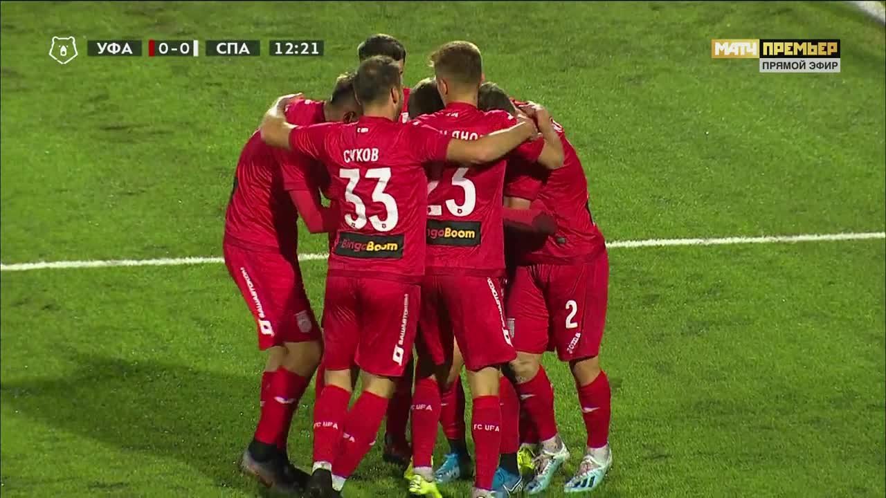 Уфа - Спартак. 1:0. Николай Рассказов (автогол)