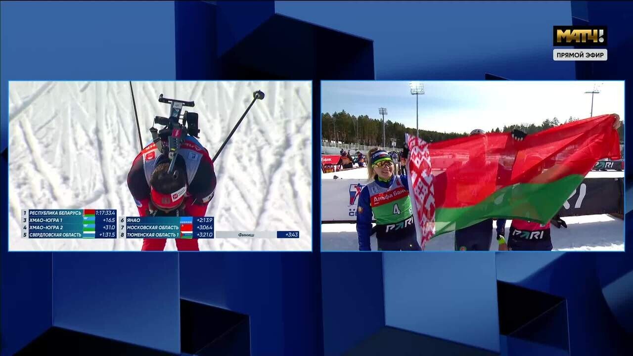 Интервью победителей гонки (видео). Альфа-Банк Чемпионат России. Смешанная  эстафета