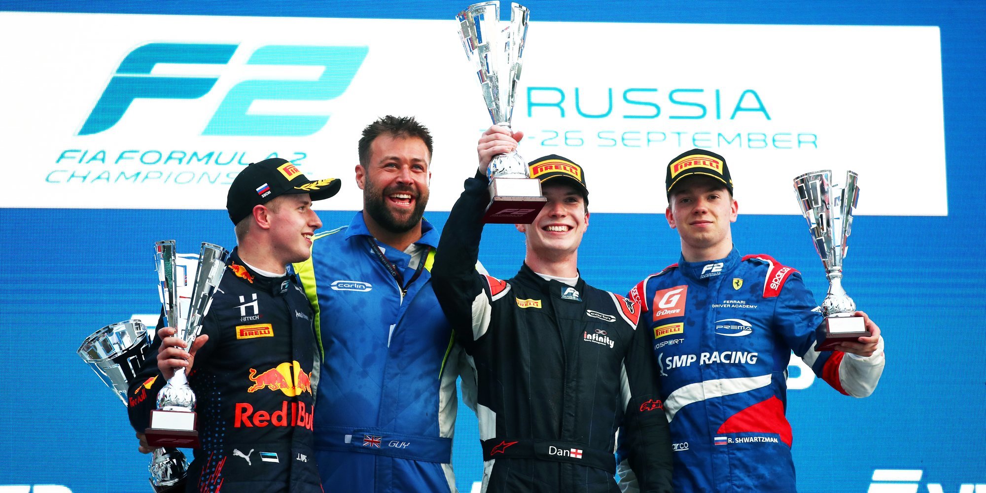 Тиктум выиграл первую гонку «Формулы-2» на Гран-при России, Шварцман — 3-й