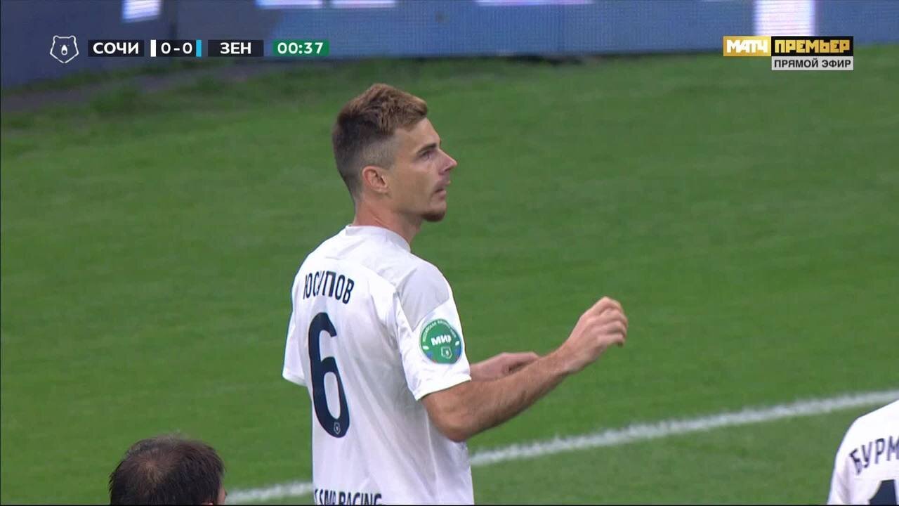 Сочи - Зенит. 1:0. Гол Артура Юсупова (видео). МИР Российская Премьер-Лига.  Футбол